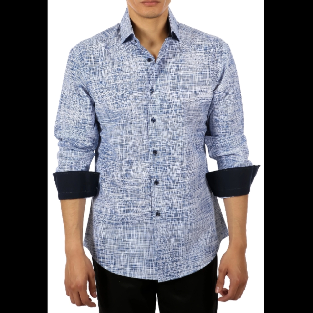 NWT Bespoke Blue Button Up Long Sleeve Dress Shirt XL